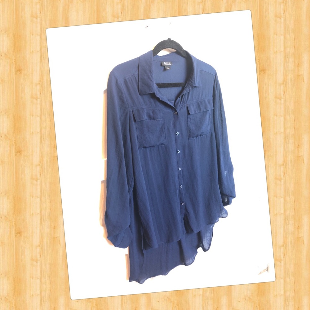 Navy Button Down